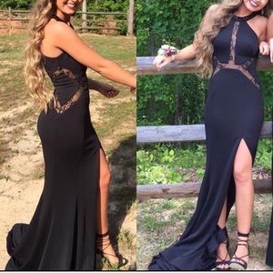 Beautiful black lace Jovani gown!